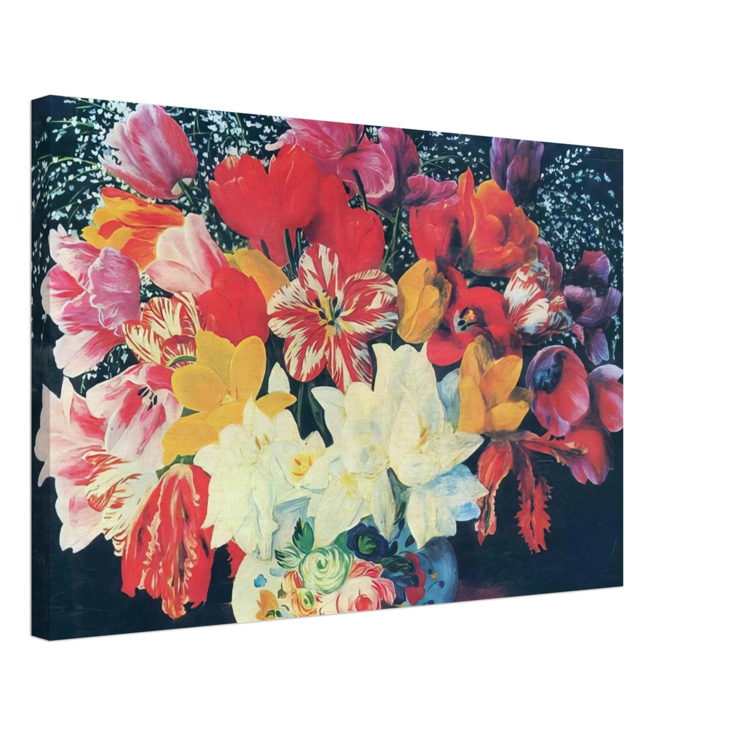 Moise Kisling - GRAND BOUQUET OF TULIPS 1952 Canvas - 40x60 cm / 16x24 inches-canvas