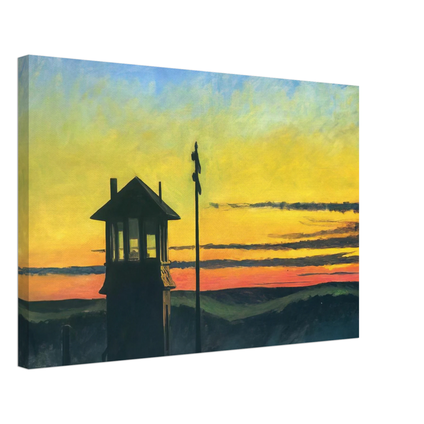 Edward Hopper - Railroad Sunset Canvas - 40x60 cm / 16x24 inches-canvas