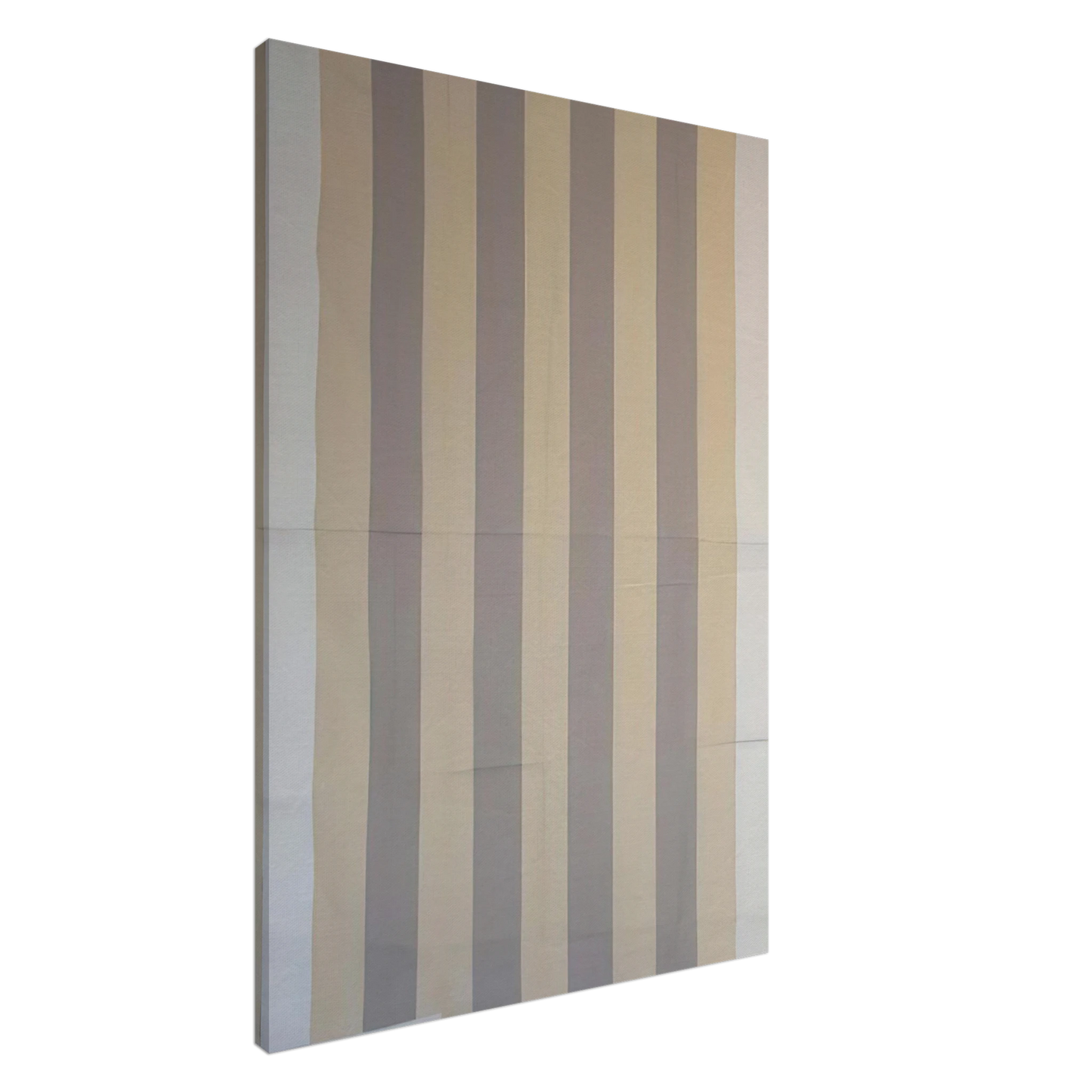 Daniel Buren - Peinture acrylique blanche sur tissu raye blanc et gris clair - 1967 Canvas - 20x30 cm / 8x12 inches-canvas