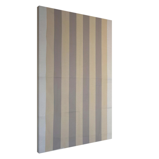 Daniel Buren - Peinture acrylique blanche sur tissu raye blanc et gris clair - 1967 Canvas - 20x30 cm / 8x12 inches-canvas