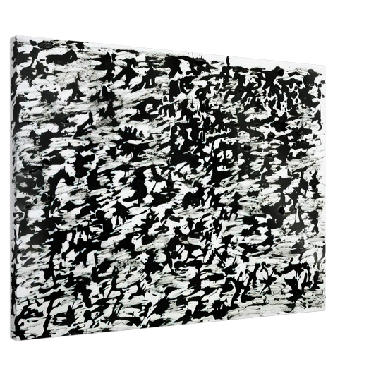 Henri Michaux - Untitled Chinese Ink Drawing - 1961 Canvas - 20x30 cm / 8x12 inches-canvas