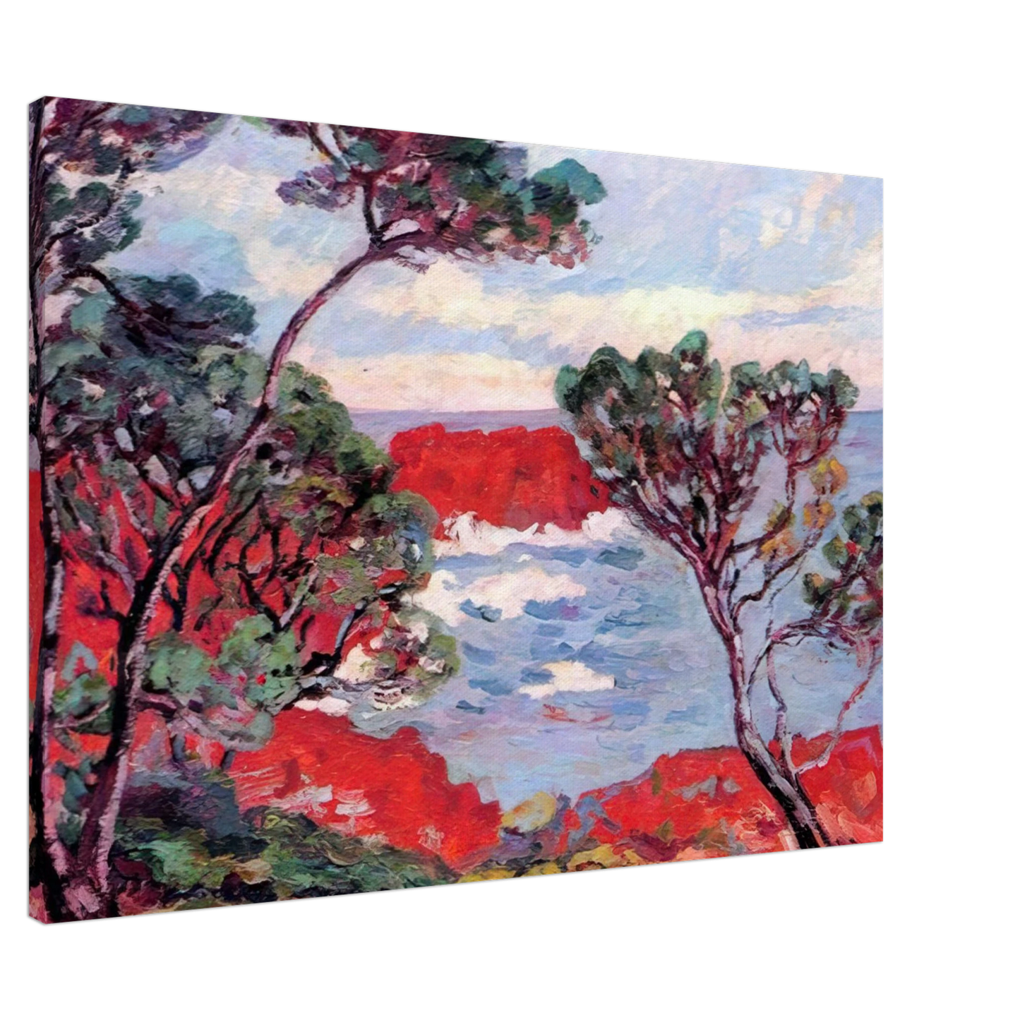 Armand Guillaumin - Les rochers rouges - 1894 Canvas - 20x30 cm / 8x12 inches-canvas