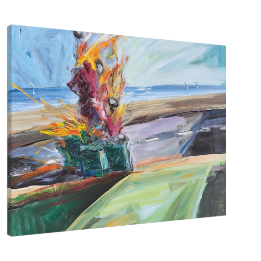 Carlos Almaraz - Untitled Car Crash - 1987 Canvas - 20x30 cm / 8x12 inches-canvas