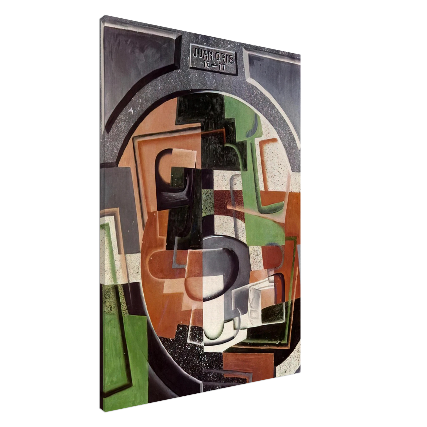 Juan Gris - STILL LIFE ON PLAQUE 1917 Canvas - 20x30 cm / 8x12 inches-canvas