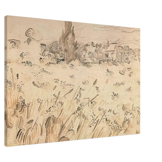 Vincent van Gogh - Wheat Field with Cypresses Canvas - 20x30 cm / 8x12 inches-canvas