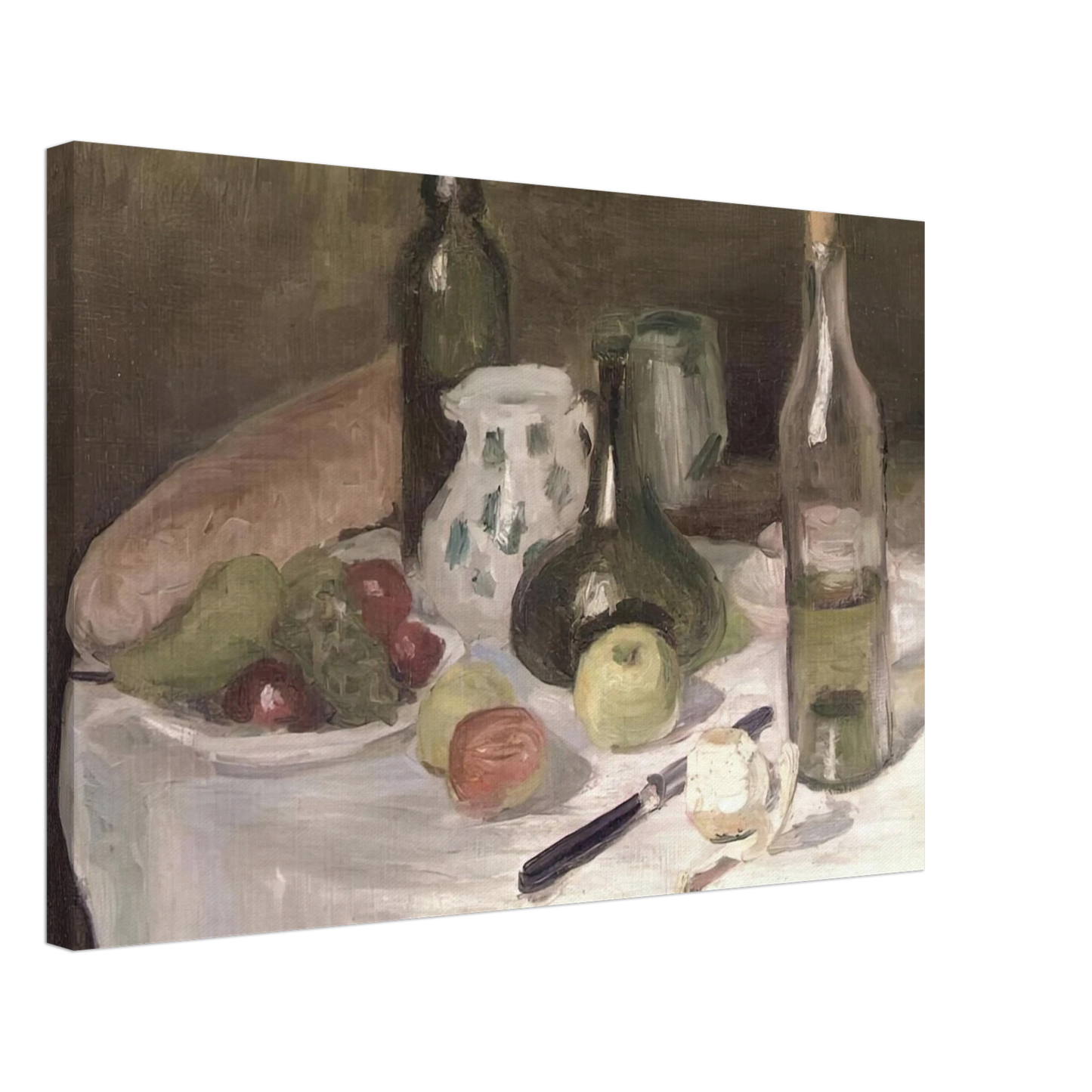 Henri Matisse - STILL LIFE WITH FRUIT AND BOTTLES 1896 Canvas - 40x60 cm / 16x24 inches-canvas