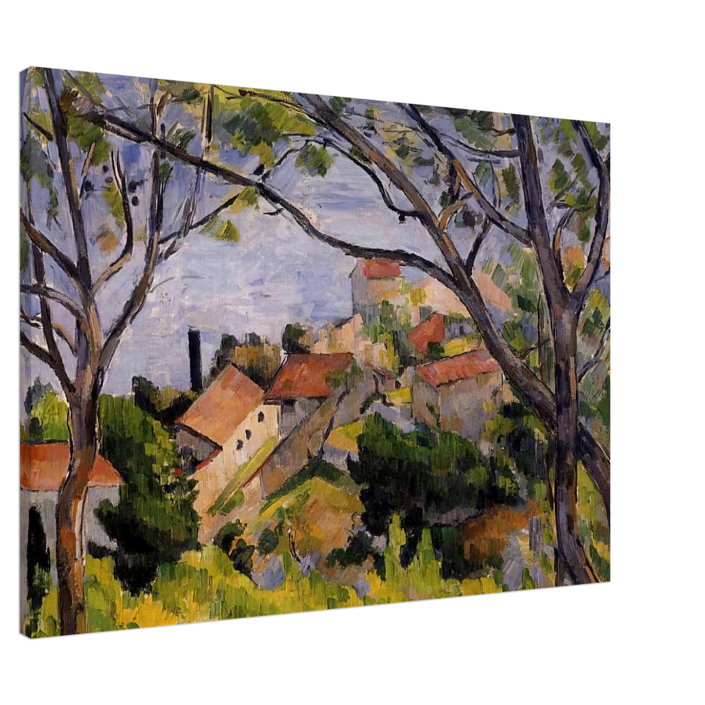 Paul Cezanne - L'Estaque. View through the Trees Canvas - 20x30 cm / 8x12 inches-canvas