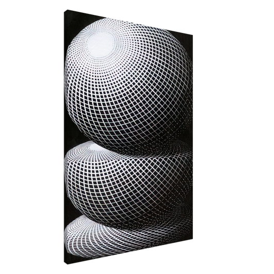 MC Escher - THREE SPHERES I SCHEME Canvas - 20x30 cm / 8x12 inches-canvas