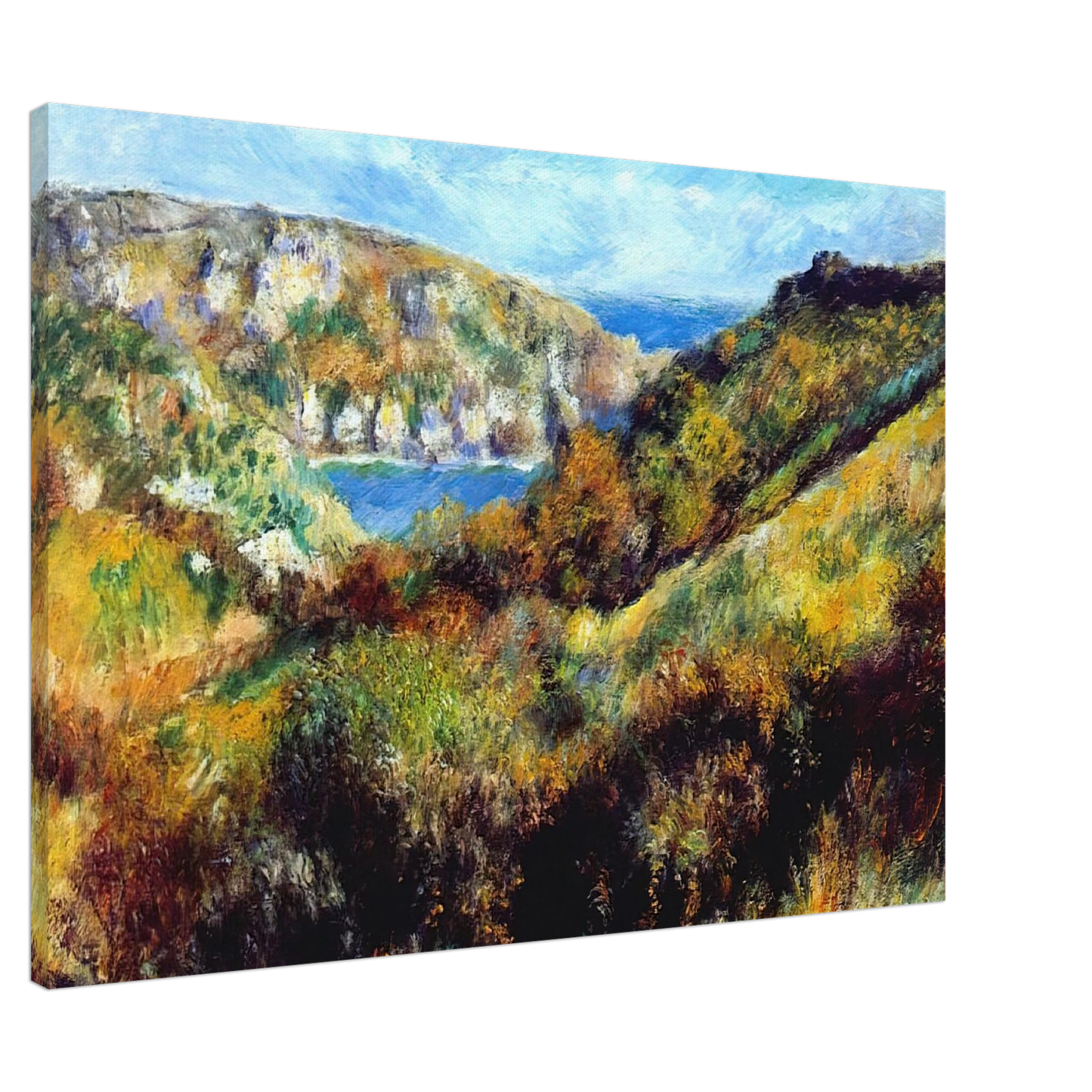 Pierre-Auguste Renoir - Hills Around Moulin Huet Bay Canvas - 20x30 cm / 8x12 inches-canvas