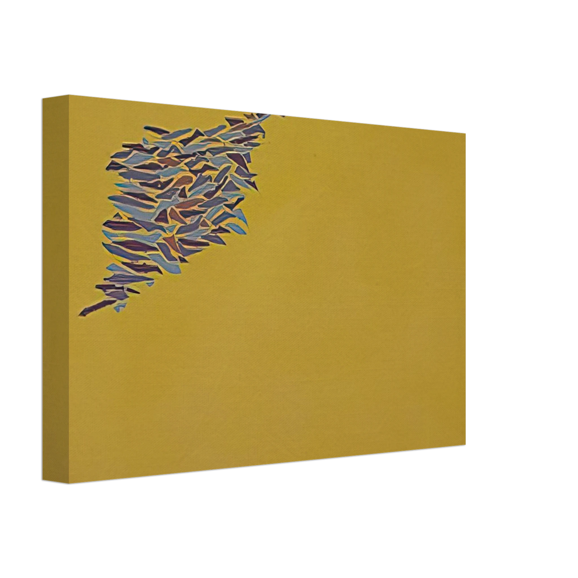 Robert Goodnough - Colors on Yellow Gold - 1973 Canvas - 40x60 cm / 16x24 inches-canvas