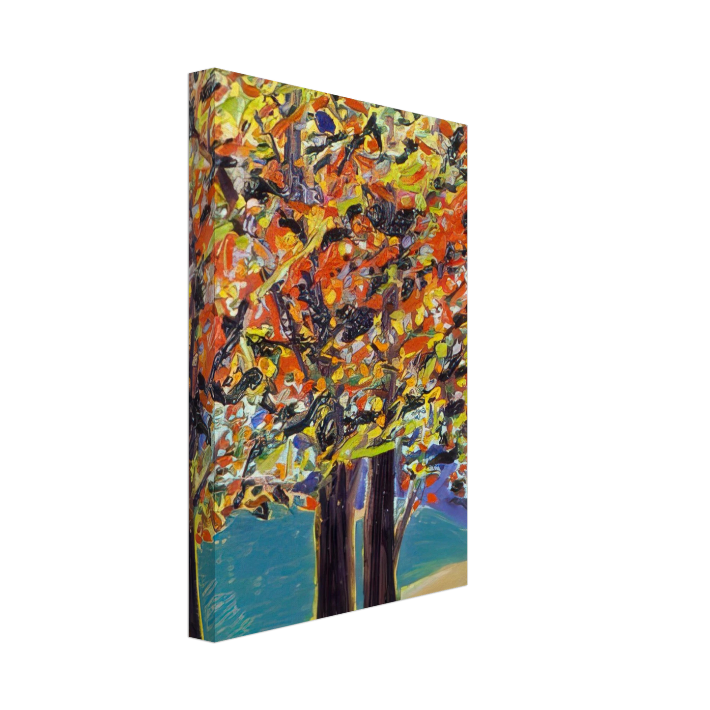 Ronnie Landfield - Autumn View, West Hurley, NY - 1984 Canvas - 40x60 cm / 16x24 inches-canvas