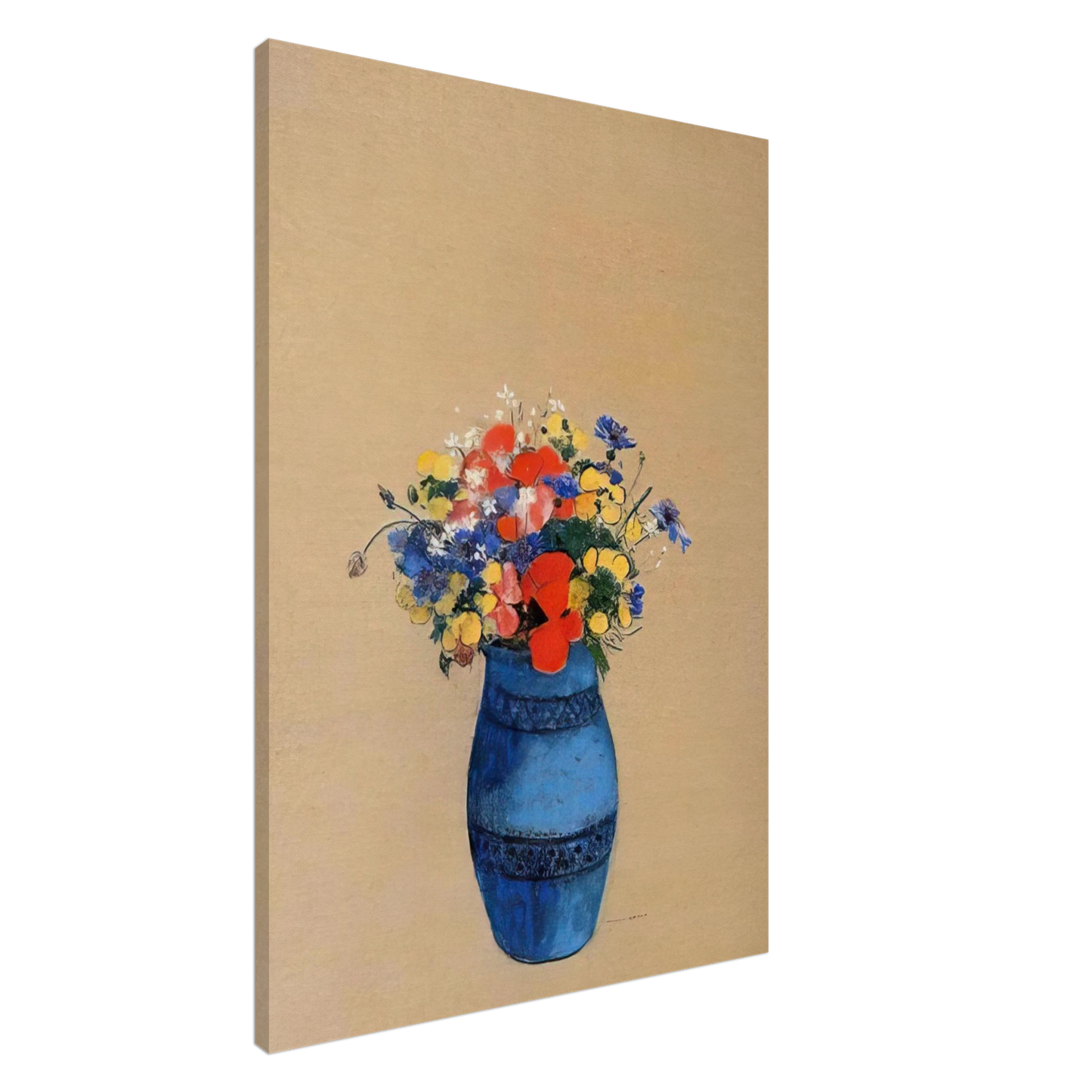 Odilon Redon - VASE OF FLOWERS 6 Canvas - 20x30 cm / 8x12 inches-canvas