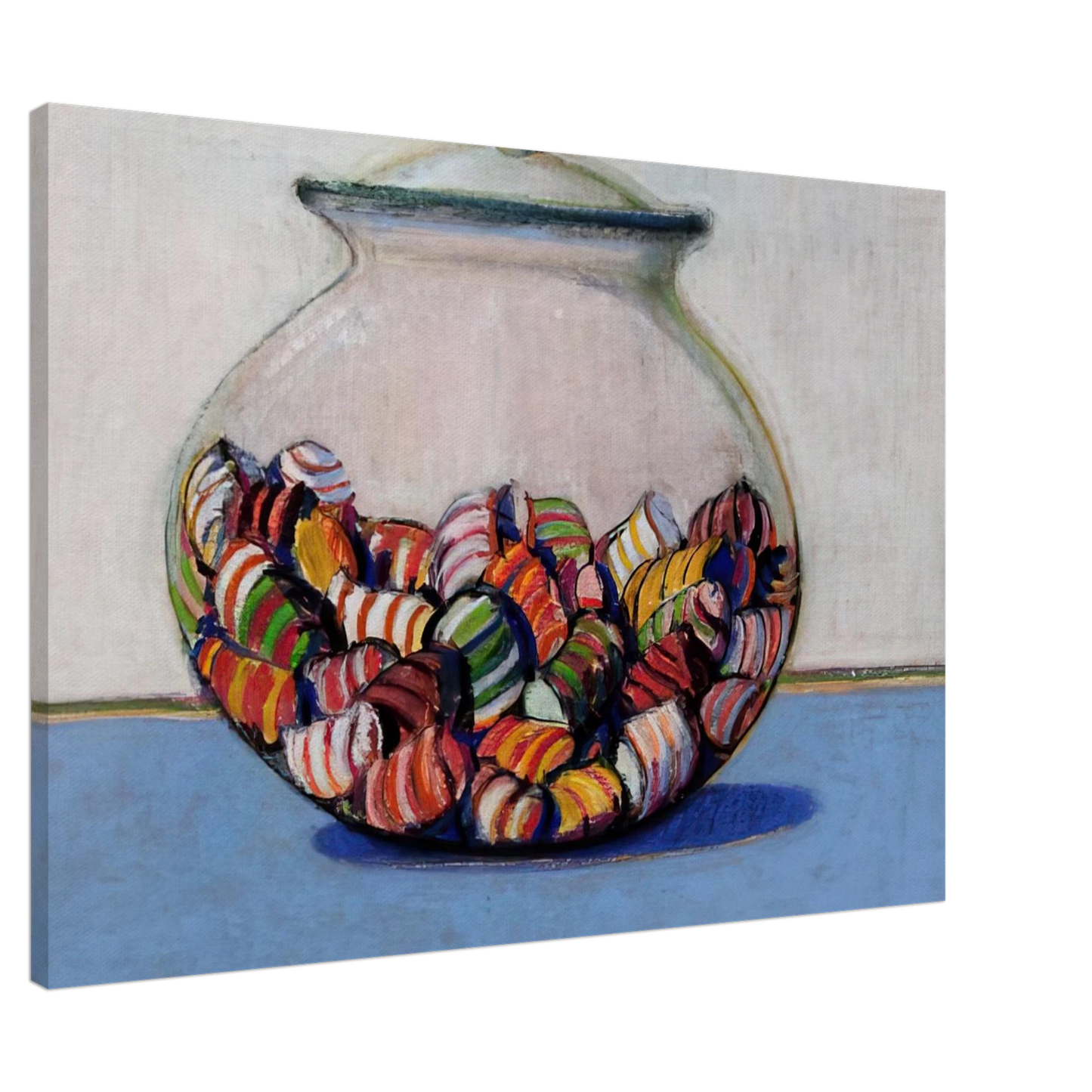 Wayne Thiebaud - Glassed Candy - 1969 Canvas - 20x30 cm / 8x12 inches-canvas