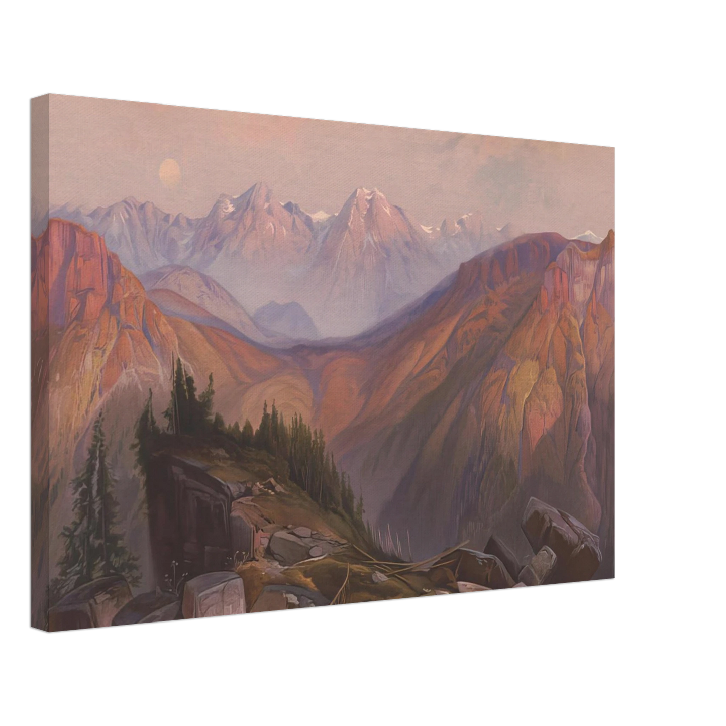 Thomas Moran - Lower Yellowstone Range Canvas - 40x60 cm / 16x24 inches-canvas