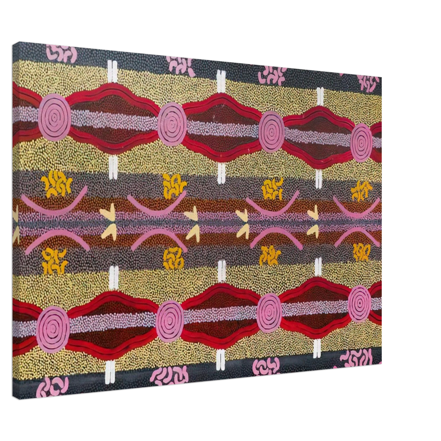 Clifford Possum Tjapaltjarri - Rock Wallaby  Lightning Dreaming, Mount Wedge - 1995 Canvas - 20x30 cm / 8x12 inches-canvas