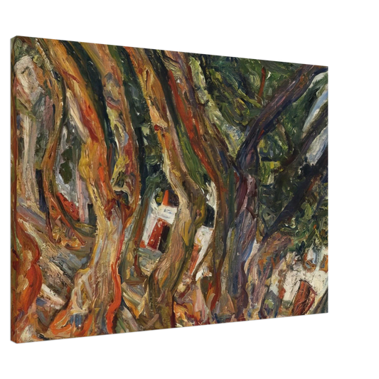 Chaim Soutine - PLANE TREES AT CERET 1920 0 Canvas - 20x30 cm / 8x12 inches-canvas
