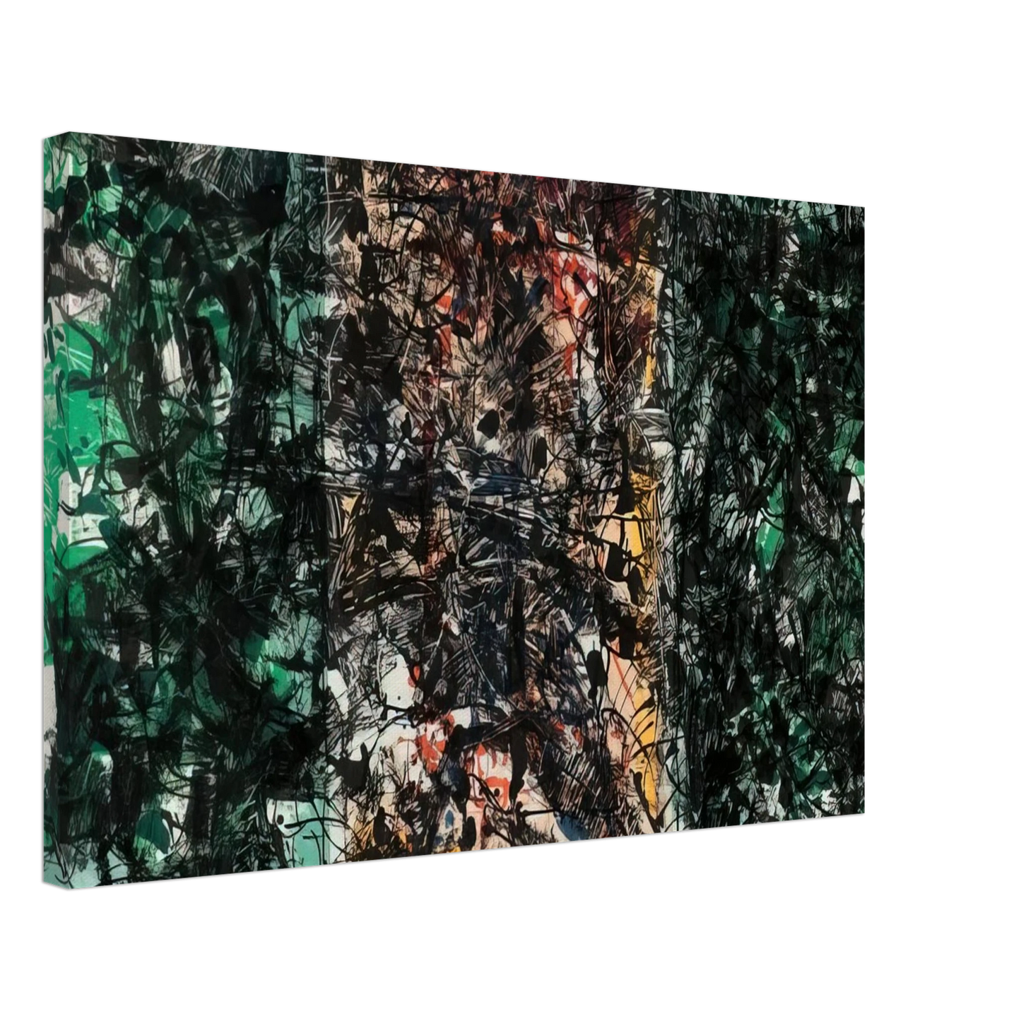 Jean-Paul Riopelle - Triptyque orange Canvas - 40x60 cm / 16x24 inches-canvas