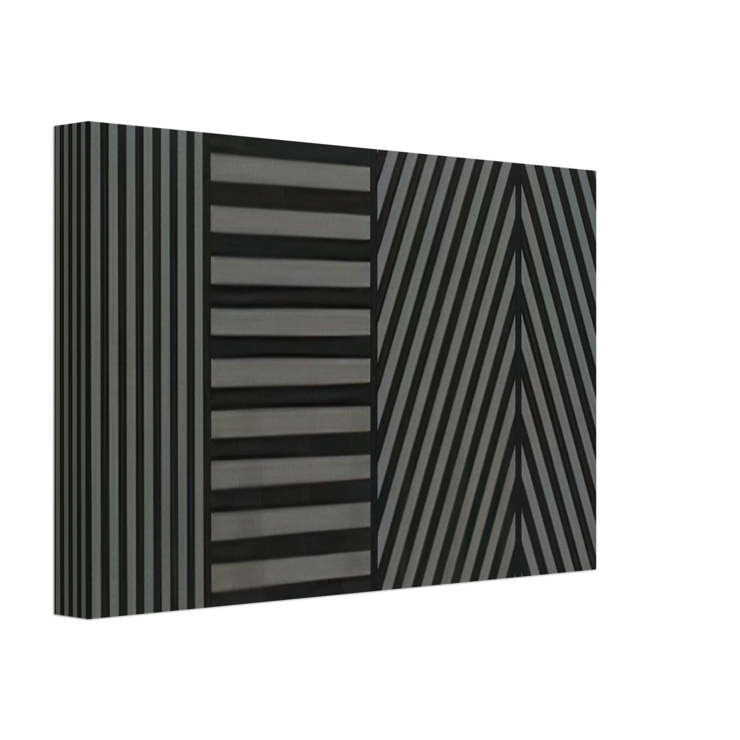 Sol LeWitt - Bands of Lines One Inch Wide in Four Directions in Black and Gray Canvas - 70x100 cm / 28x40 inches-canvas
