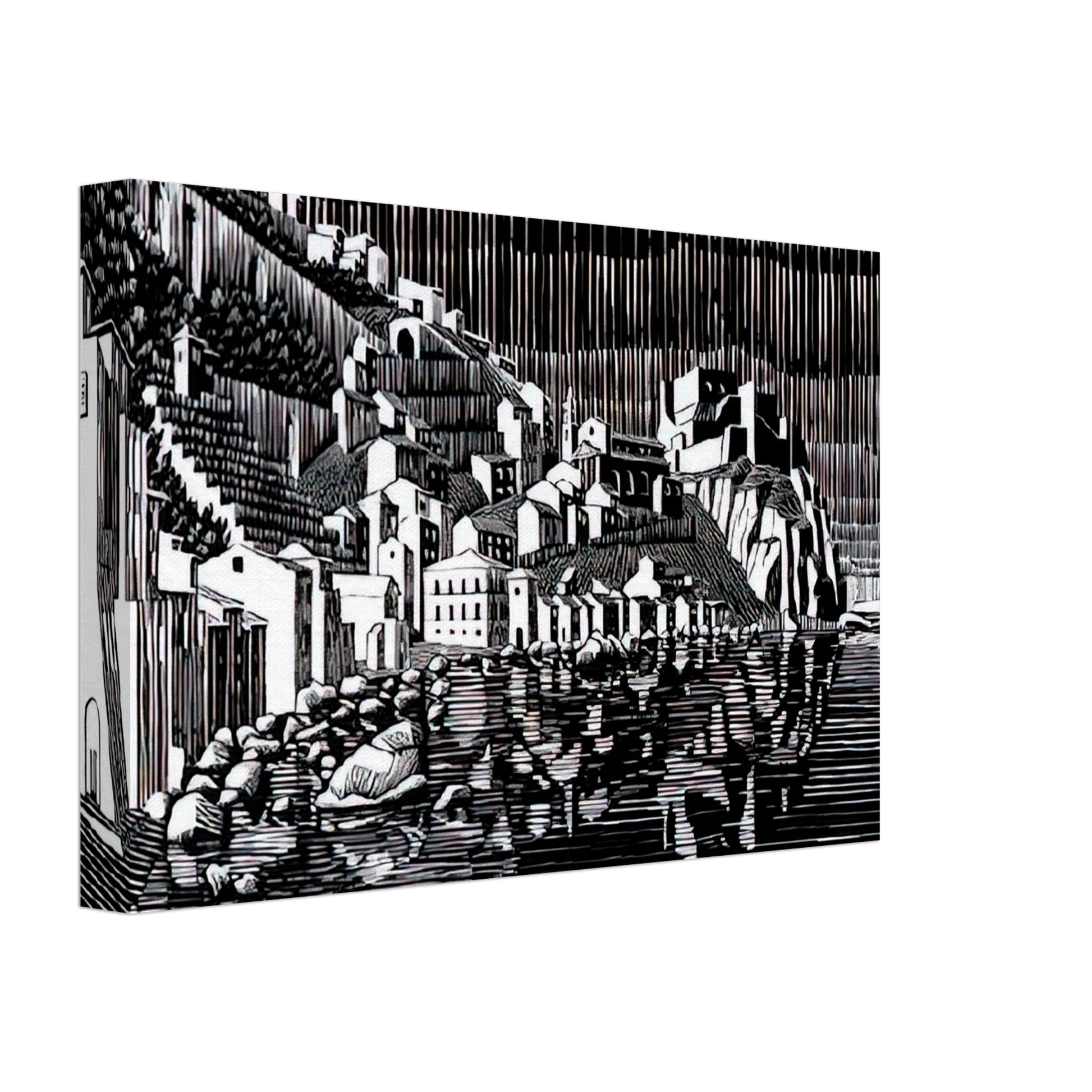 MC Escher - SCILLA CALABRIA FEBRUARY 1931 1931 Canvas - 40x60 cm / 16x24 inches-canvas