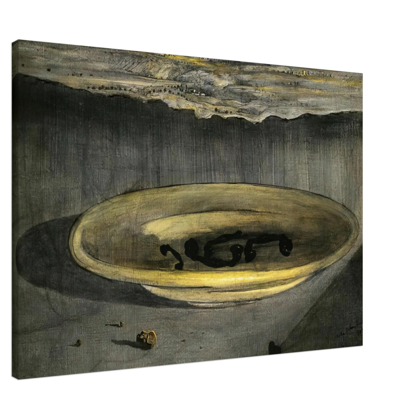 Salvador Dali - LANDSCAPE WITH TELEPHONES ON A PLATE Canvas - 20x30 cm / 8x12 inches-canvas