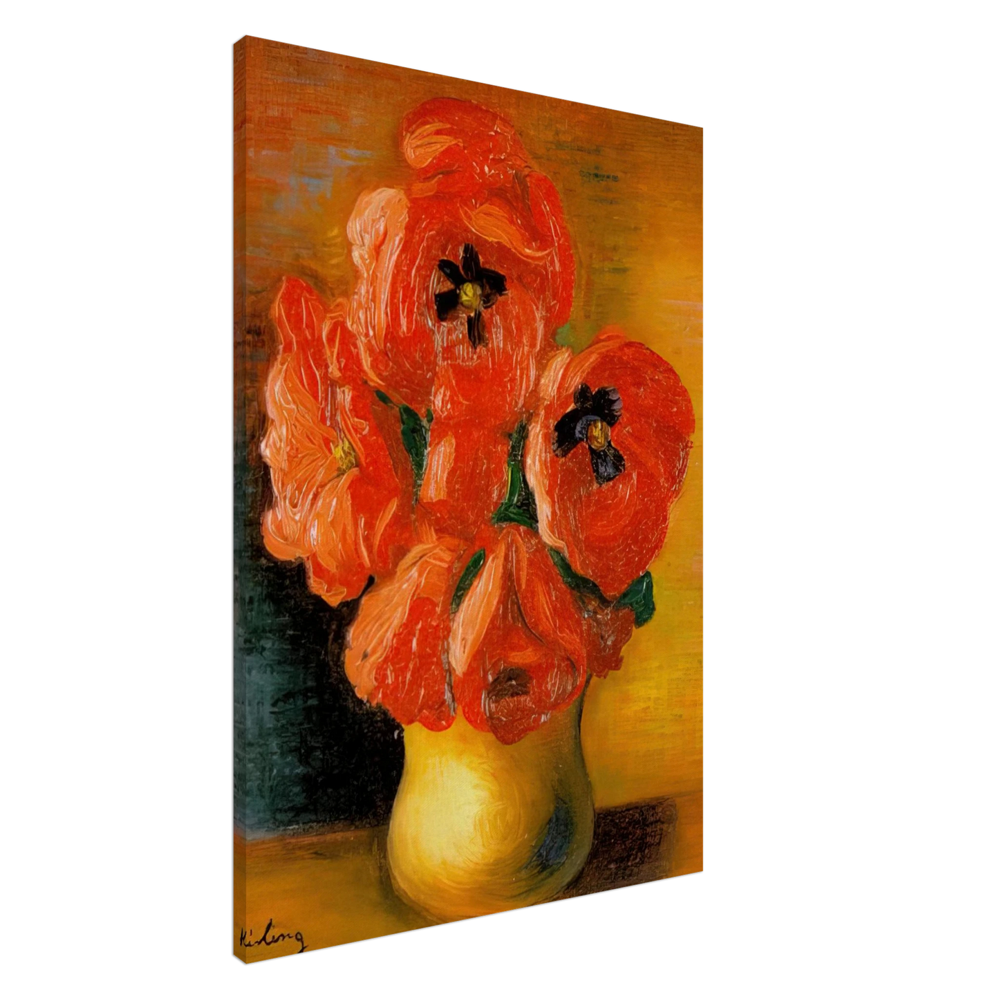 Moise Kisling - BOUQUET OF PEONIES Canvas - 20x30 cm / 8x12 inches-canvas