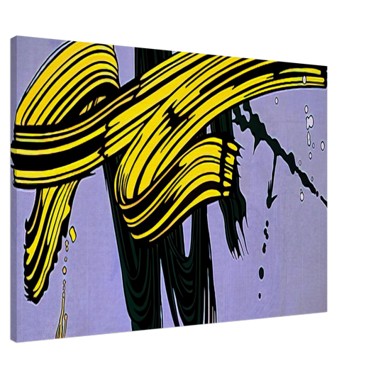 Roy Lichtenstein - YELLOW AND GREEN BRUSHSTROKES 1966 Canvas - 20x30 cm / 8x12 inches-canvas