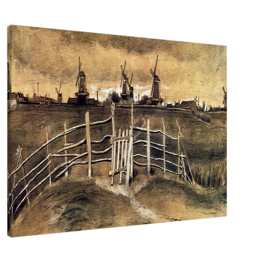 Vincent van Gogh - Windmils at Dordrecht Canvas - 20x30 cm / 8x12 inches-canvas
