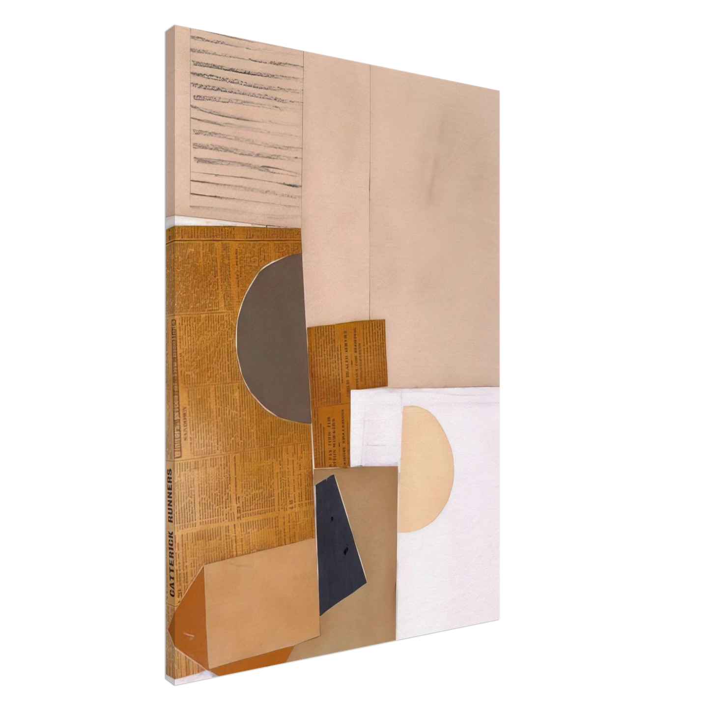 Victor Pasmore - ABSTRACT IN WHITE GREY AND OCHRE 1949 Canvas - 20x30 cm / 8x12 inches-canvas