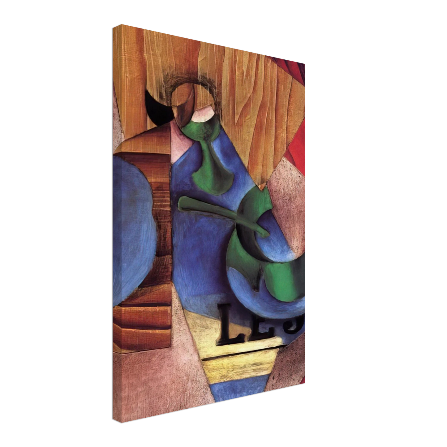 Juan Gris - GLASS CUP AND NEWSPAPER 1913 Canvas - 70x100 cm / 28x40 inches-canvas