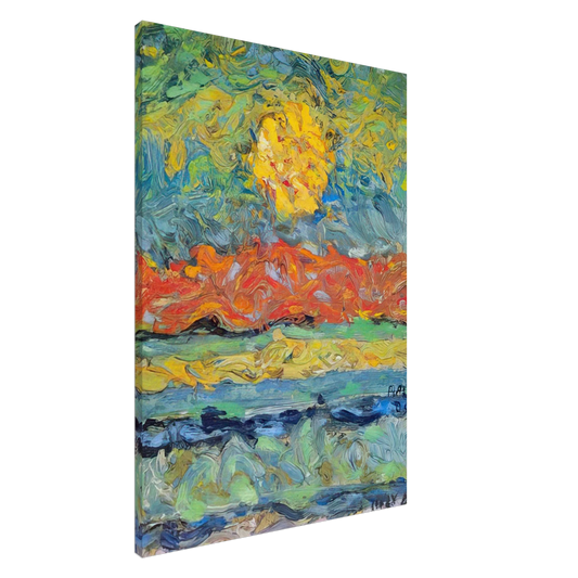 Max Ernst - Landscape with Sun Canvas - 20x30 cm / 8x12 inches-canvas