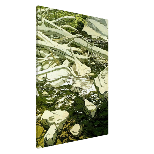 Neil Welliver - High Water Mark - 1984 Canvas - 20x30 cm / 8x12 inches-canvas