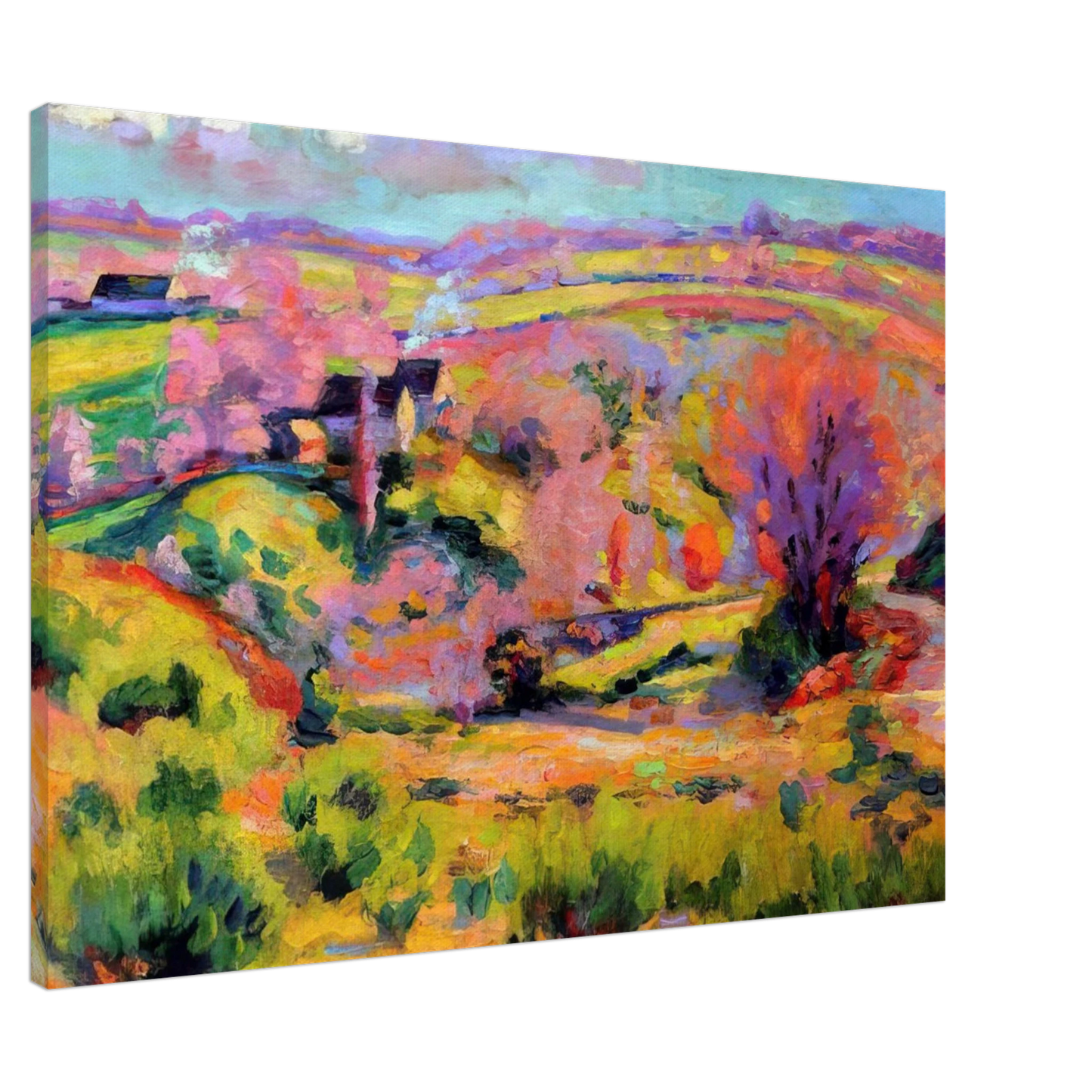 Armand Guillaumin - Landscape of Creuse at spring - Fauvism Canvas - 20x30 cm / 8x12 inches-canvas