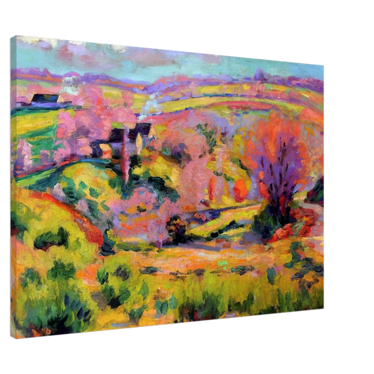 Armand Guillaumin - Landscape of Creuse at spring - Fauvism Canvas - 20x30 cm / 8x12 inches-canvas