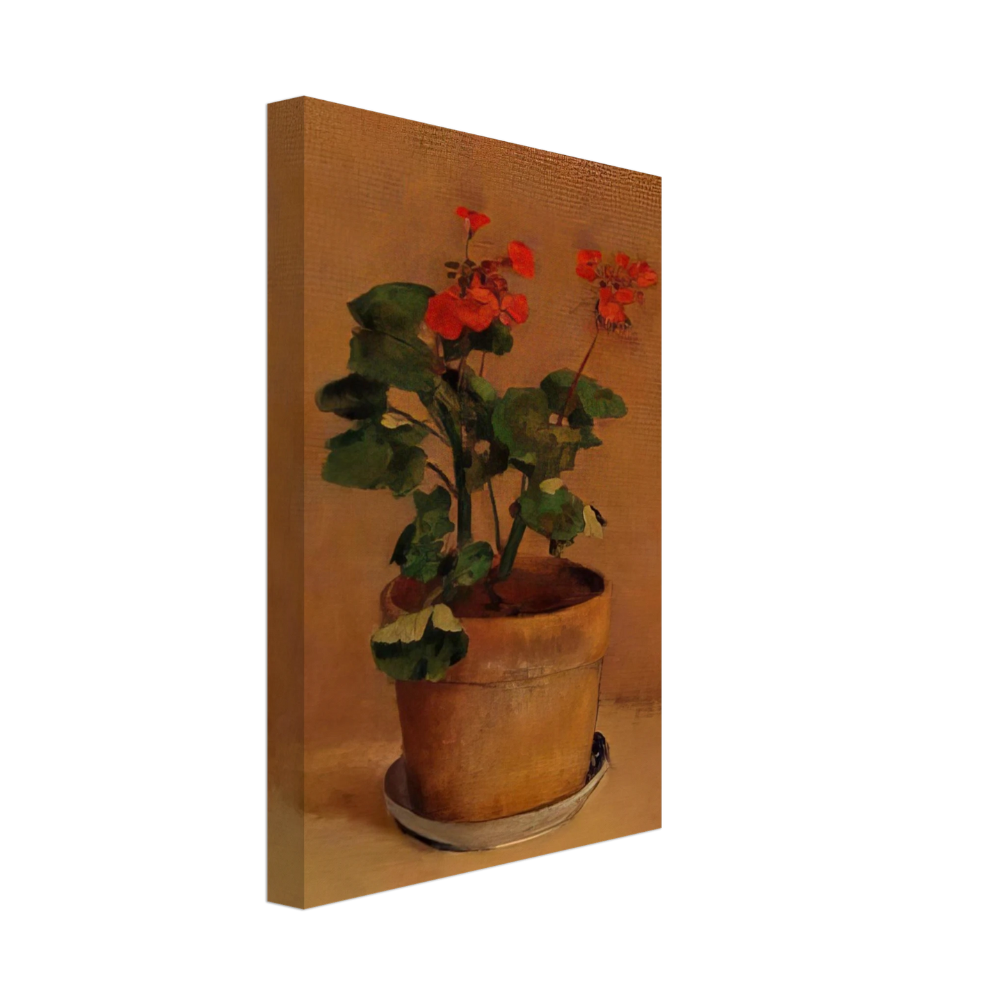 Odilon Redon - A POT OF GERANIUMS Canvas - 70x100 cm / 28x40 inches-canvas