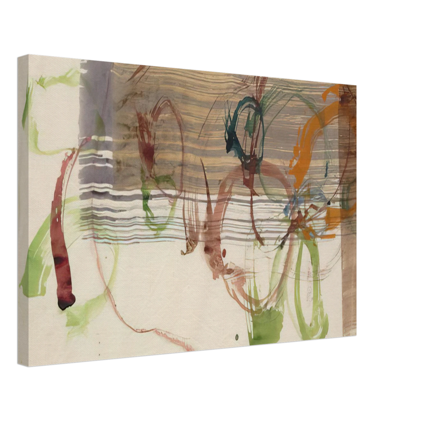 John Cage - New River Watercolor, Series I, No. 3 - 1988 Canvas - 70x100 cm / 28x40 inches-canvas