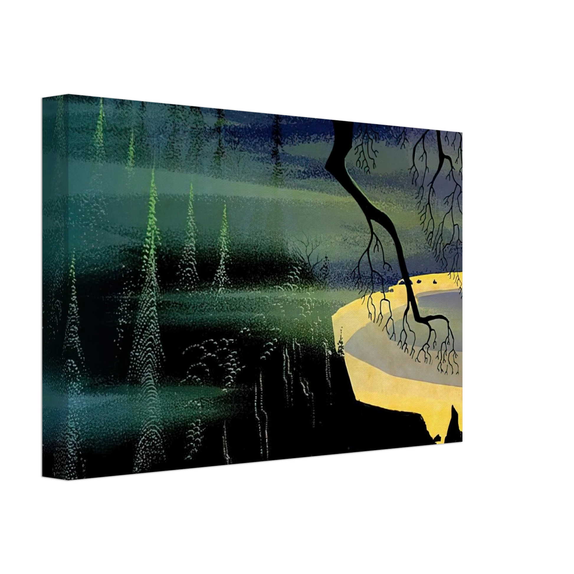Eyvind Earle - Blue Mist Canvas - 40x60 cm / 16x24 inches-canvas
