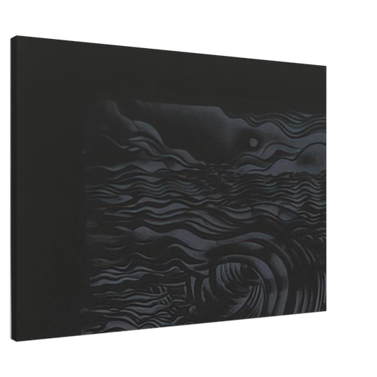 Lee Bontecou - STUDY FOR AN UNTITLED PRINT WHITE ON BLACK 1982 Canvas - 20x30 cm / 8x12 inches-canvas