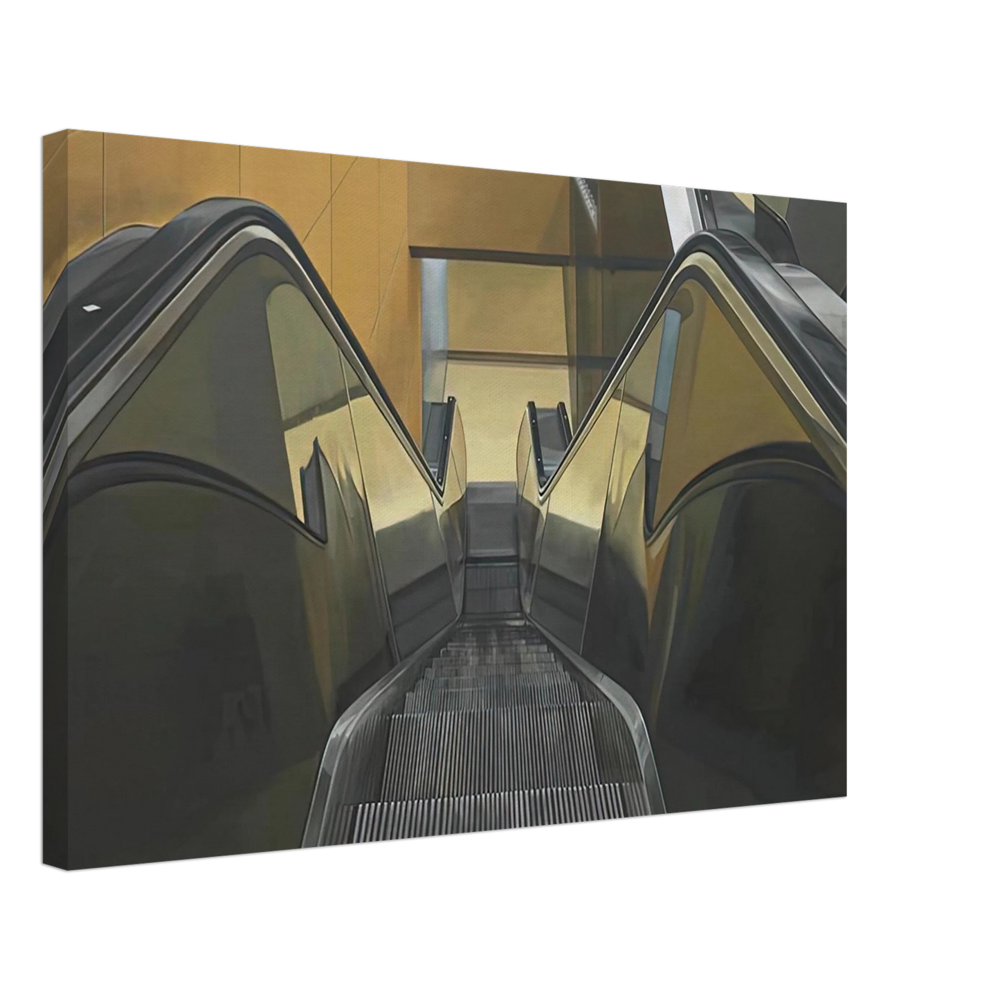 Richard Estes - ESCALATOR 1970 Canvas - 70x100 cm / 28x40 inches-canvas