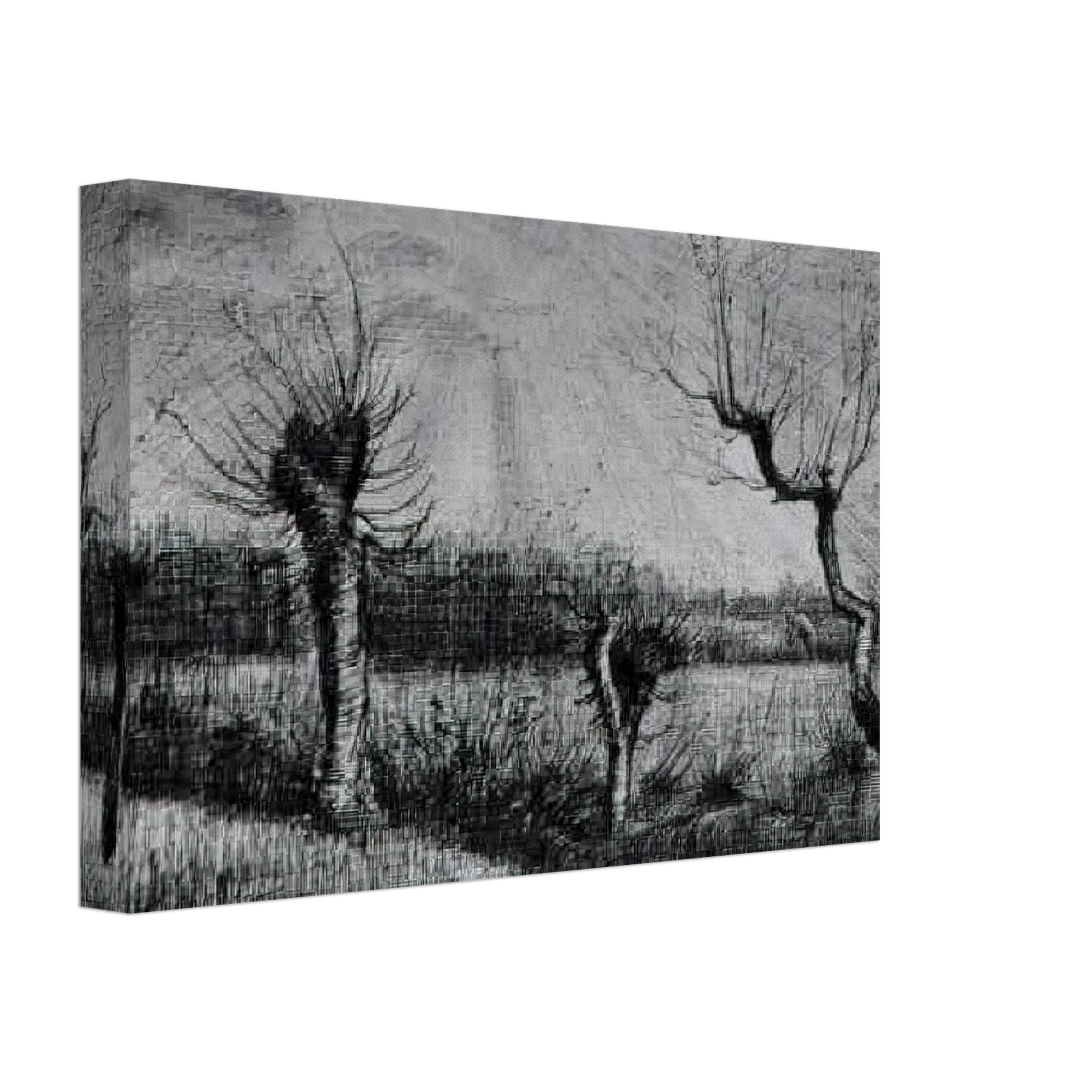 Vincent van Gogh - Landscape with Willows and Sun Shining Through the Clouds Canvas - 70x100 cm / 28x40 inches-canvas