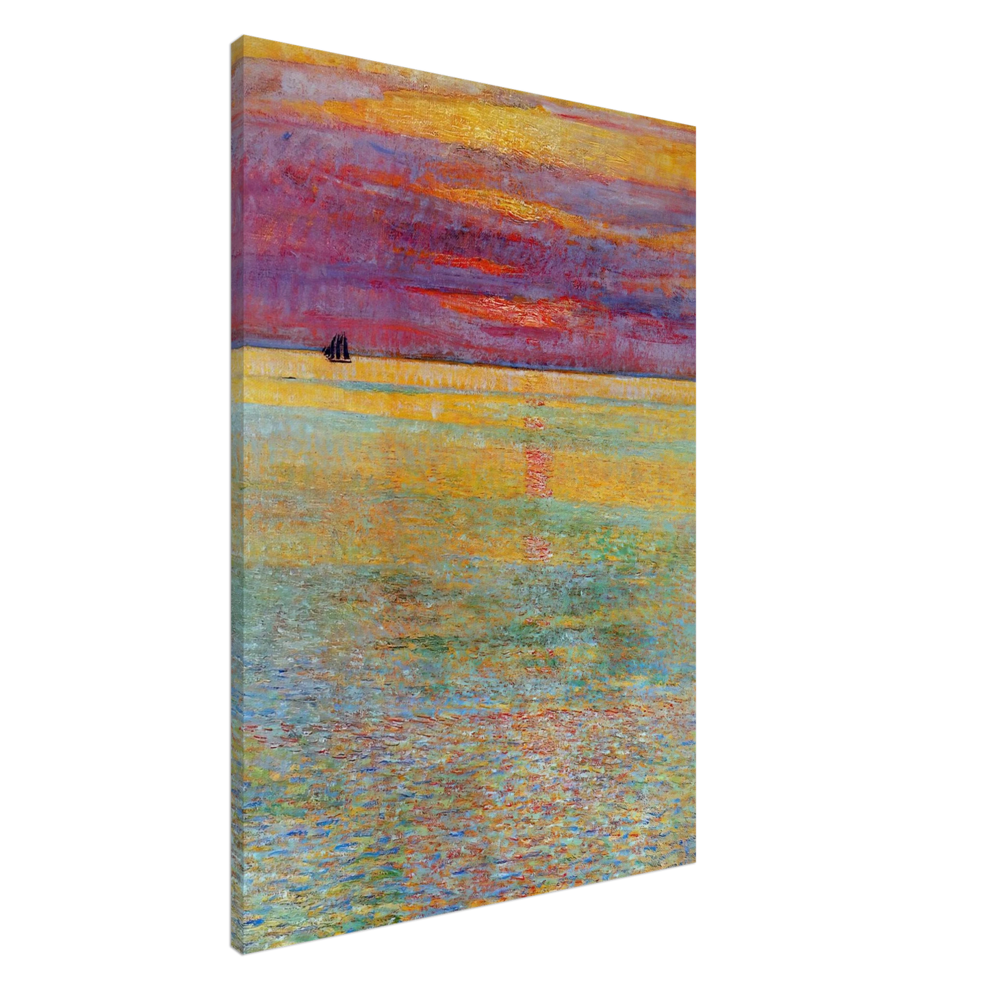 Childe Hassam - Sunset at Sea Canvas - 20x30 cm / 8x12 inches-canvas