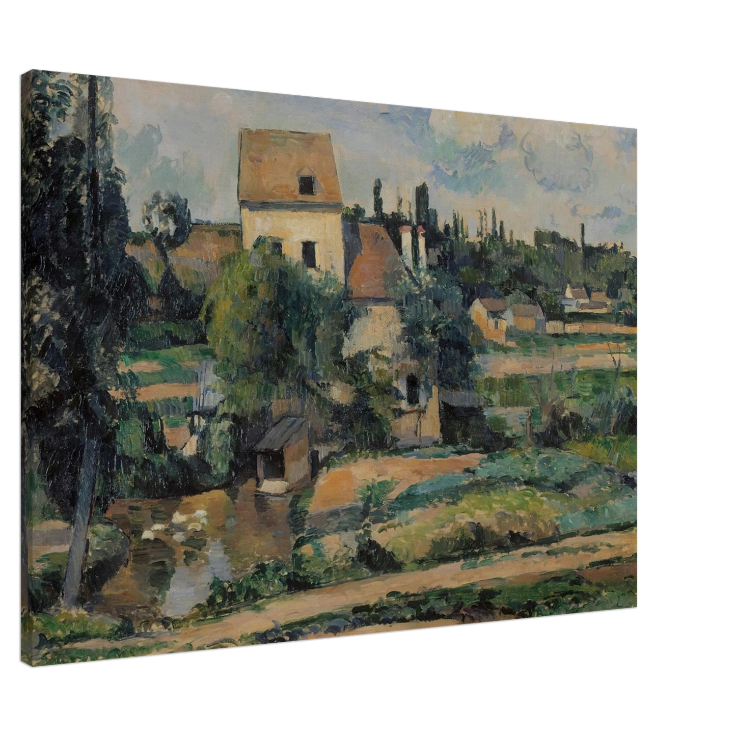 Paul Cezanne - Moulin de la Couleuvre at Pontoise Canvas - 20x30 cm / 8x12 inches-canvas