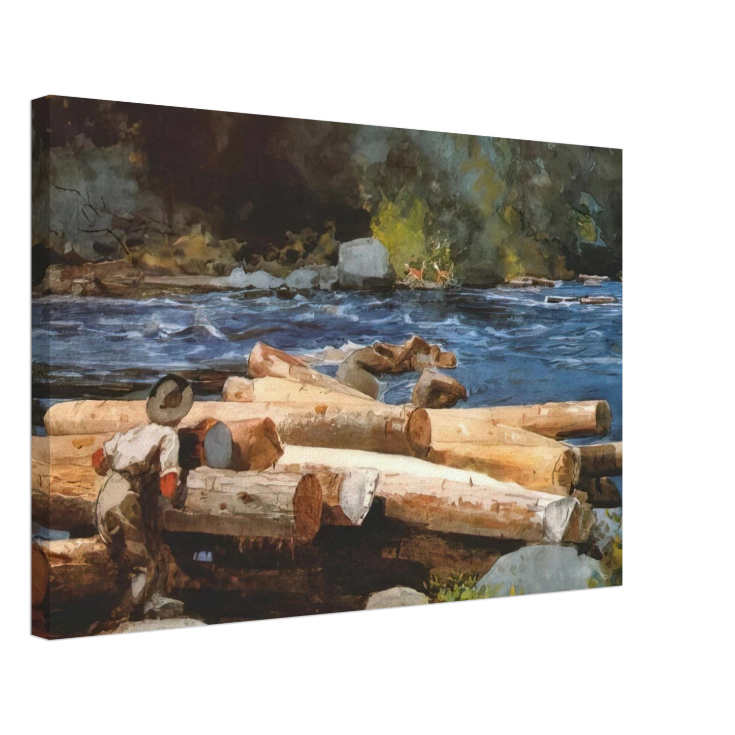 Winslow Homer - HUDSON RIVER Canvas - 40x60 cm / 16x24 inches-canvas