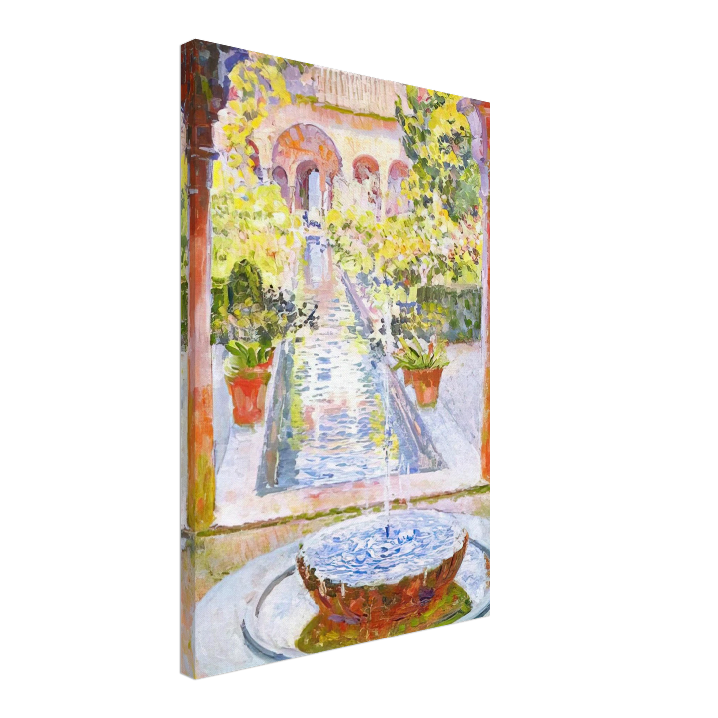Theo van Rysselberghe - THE GARDENS OF GENERALIFE IN GRENADA 1913 Canvas - 40x60 cm / 16x24 inches-canvas