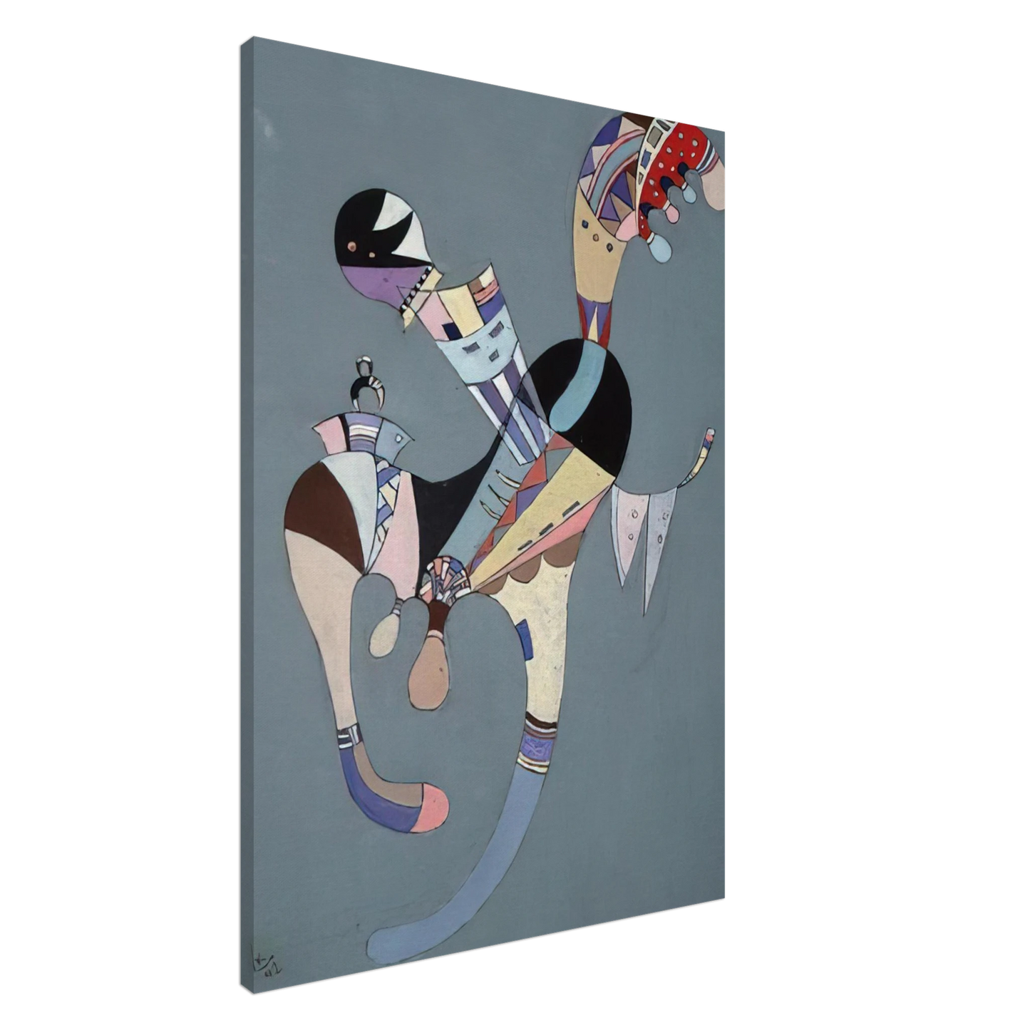 Wassily Kandinsky - A FLOATING FIGURE 1942 Canvas - 20x30 cm / 8x12 inches-canvas
