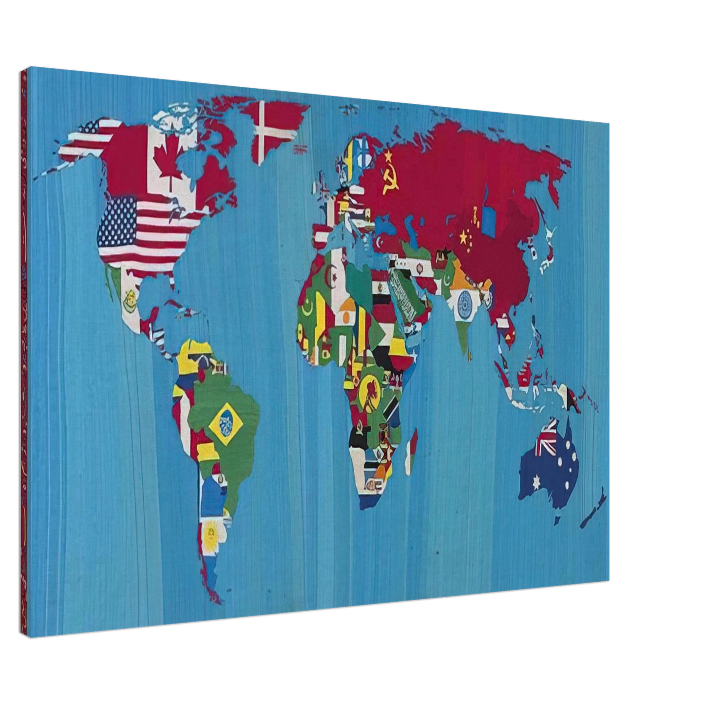 Alighiero Boetti - MAPPA DEL MONDO 1988 Canvas - Default Title-canvas
