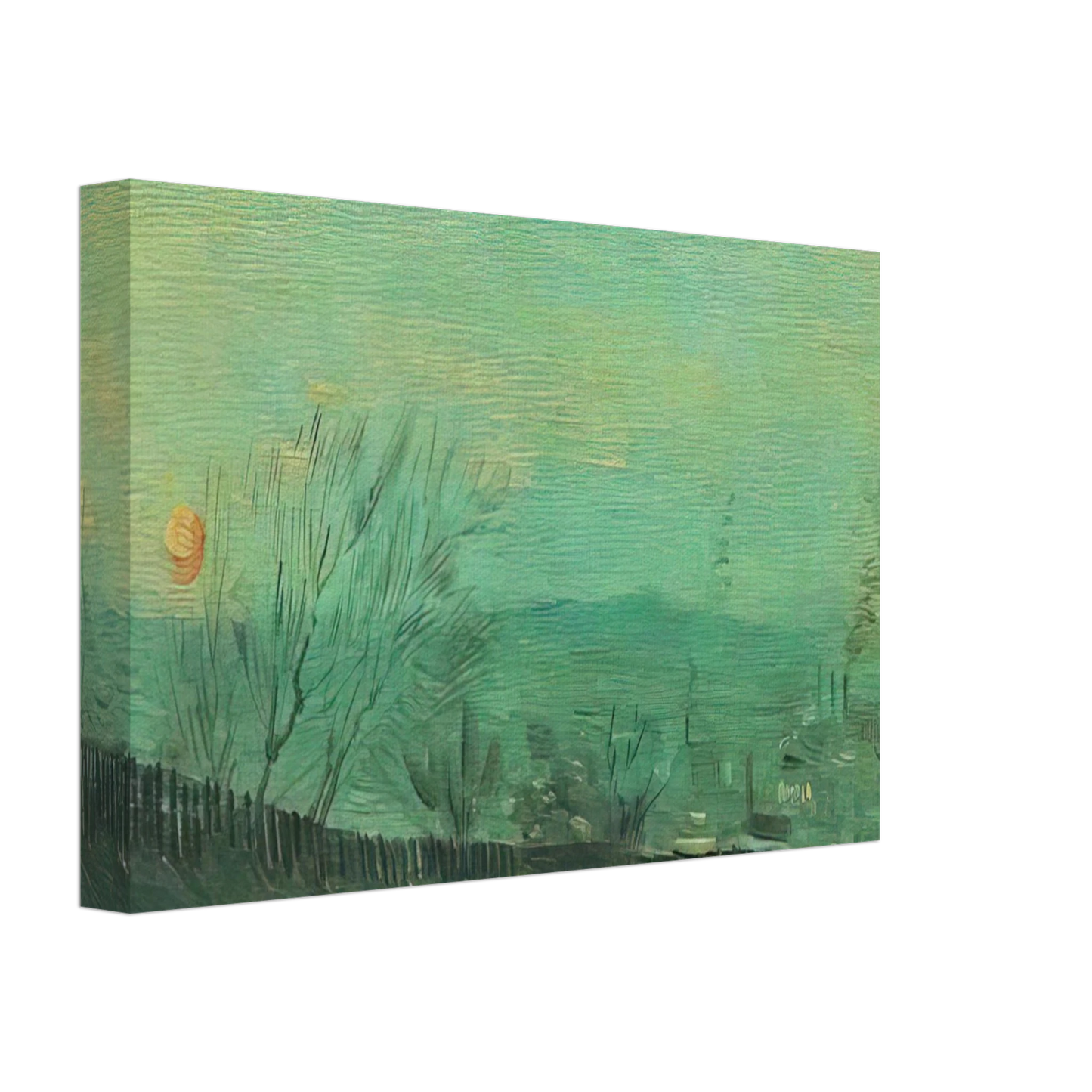 Vincent van Gogh - Factories Seen from a Hillside in Moonlight Canvas - 70x100 cm / 28x40 inches-canvas