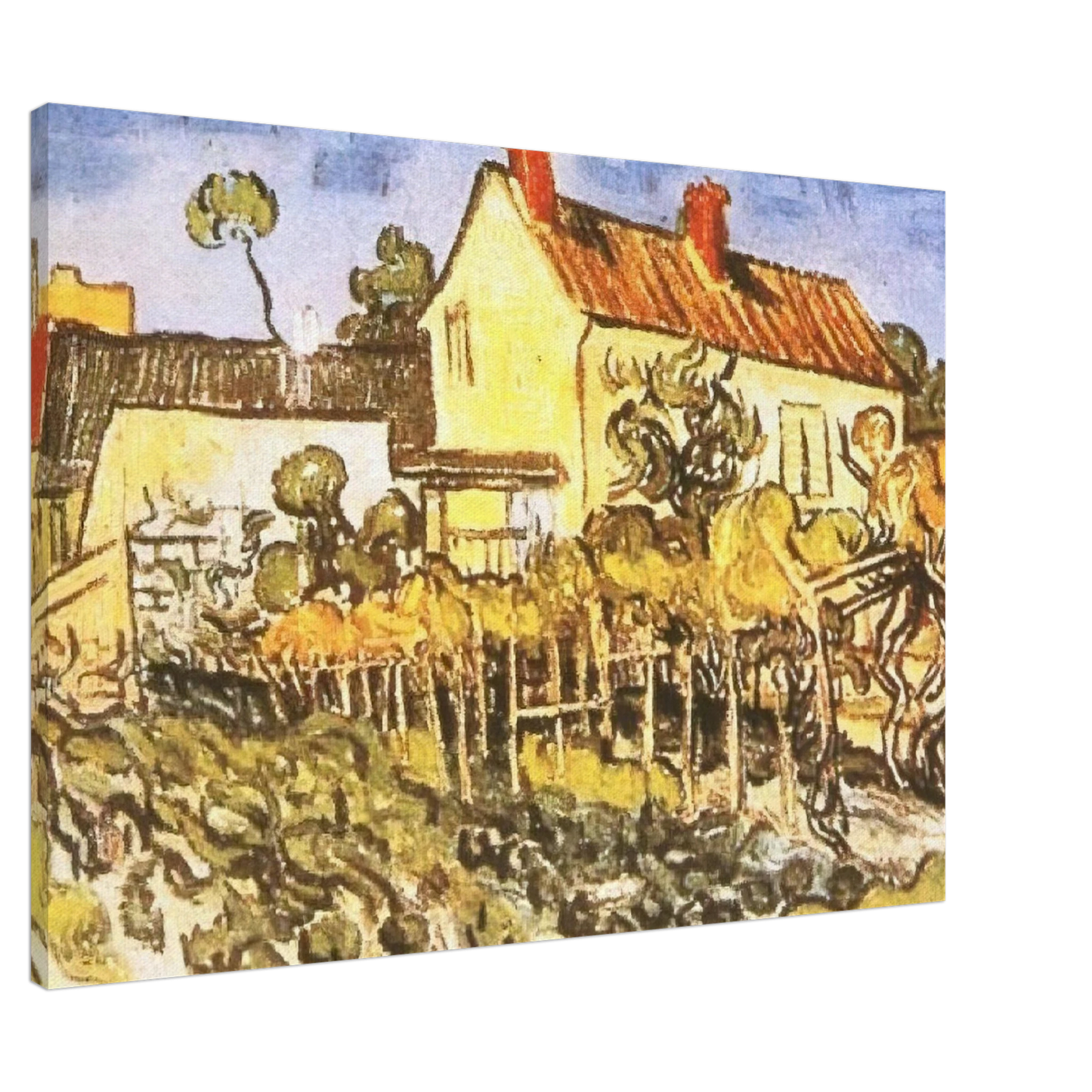 Vincent van Gogh - The House of Pere Eloi Canvas - 20x30 cm / 8x12 inches-canvas
