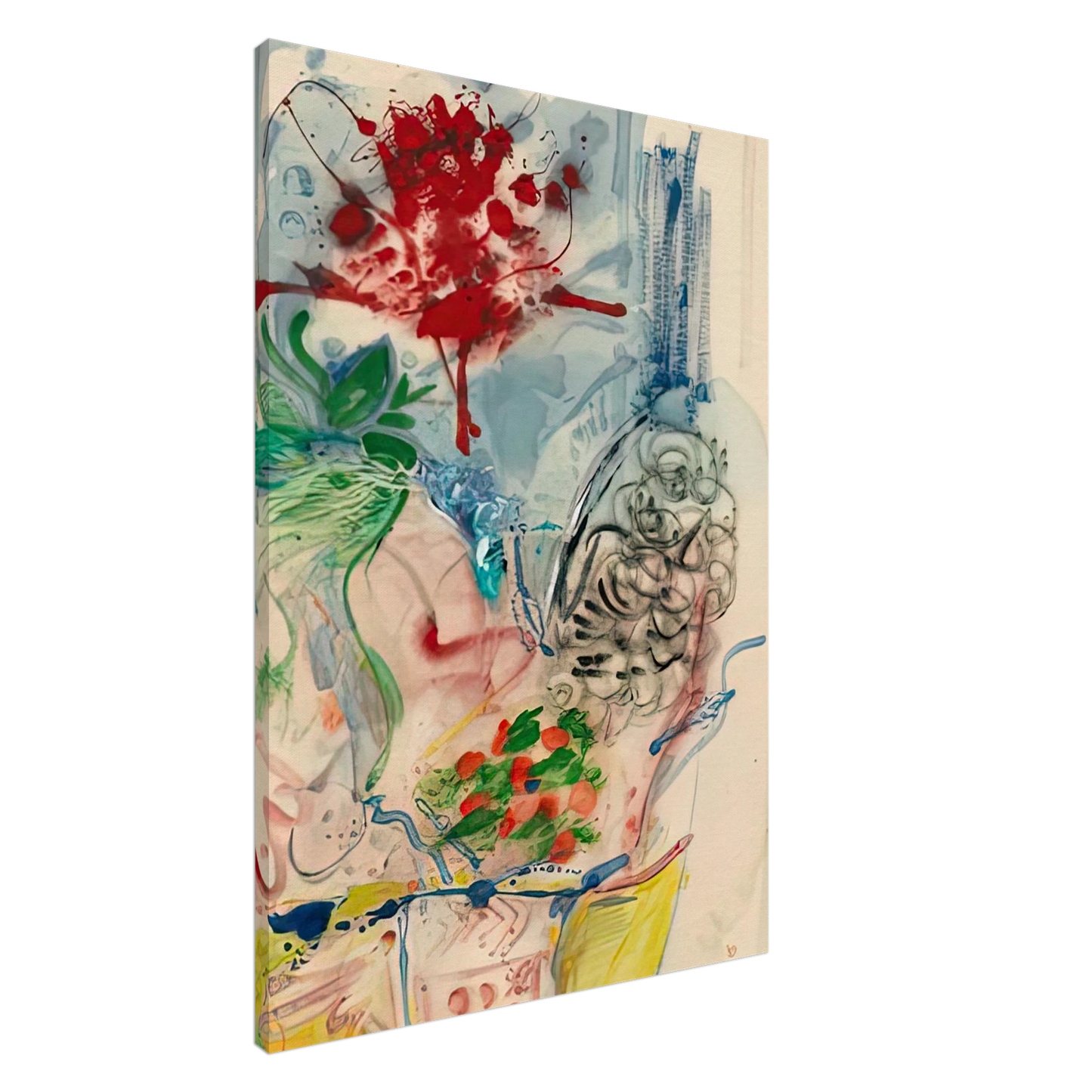 Helen Frankenthaler - Lâ€™Amour Toujours Lâ€™Amour, 1957- Canvas - 20x30 cm / 8x12 inches-canvas