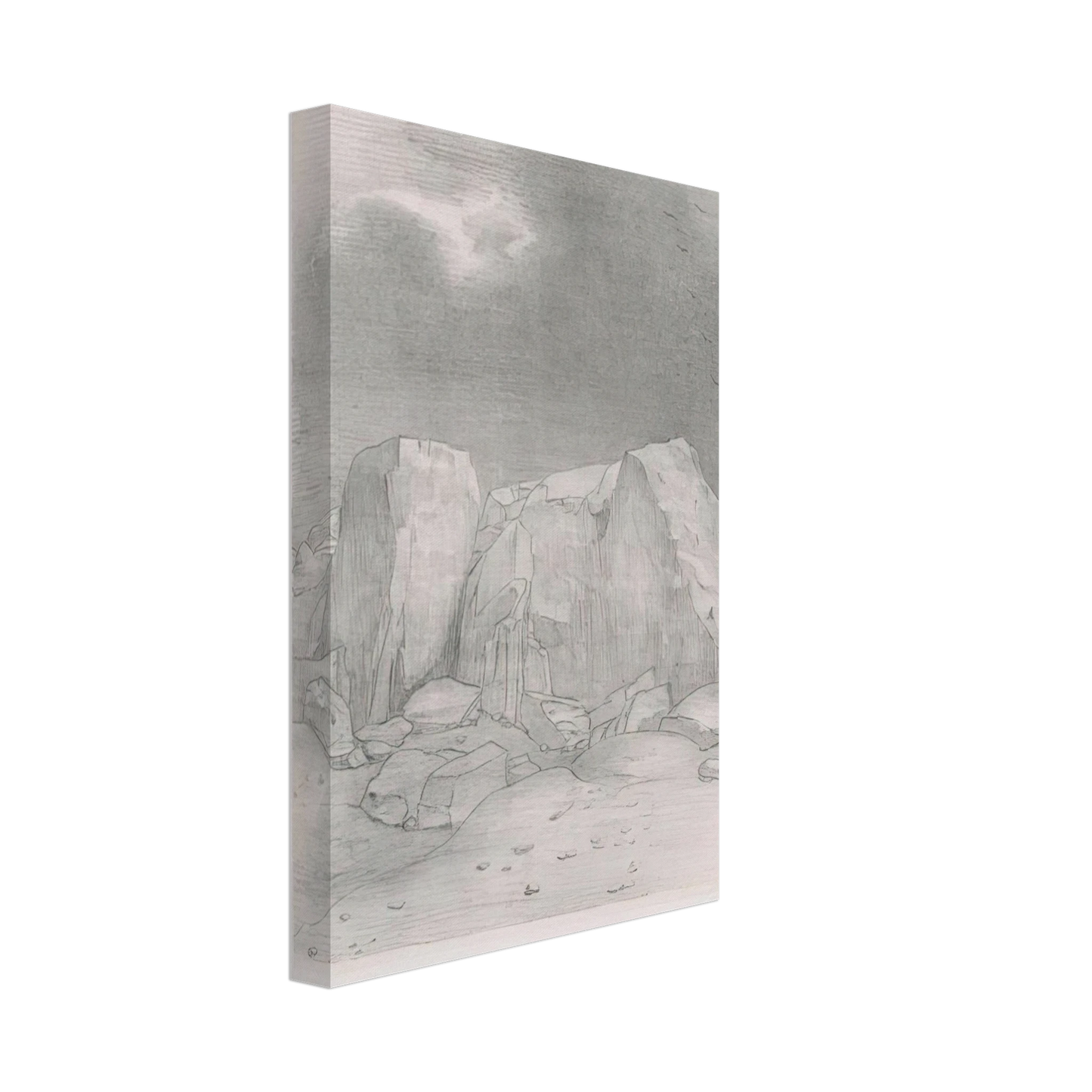 Odilon Redon - AND HE DISCERNS AN ARID KNOLL COVERED PLAIN PLATE 7 1896 Canvas - 40x60 cm / 16x24 inches-canvas