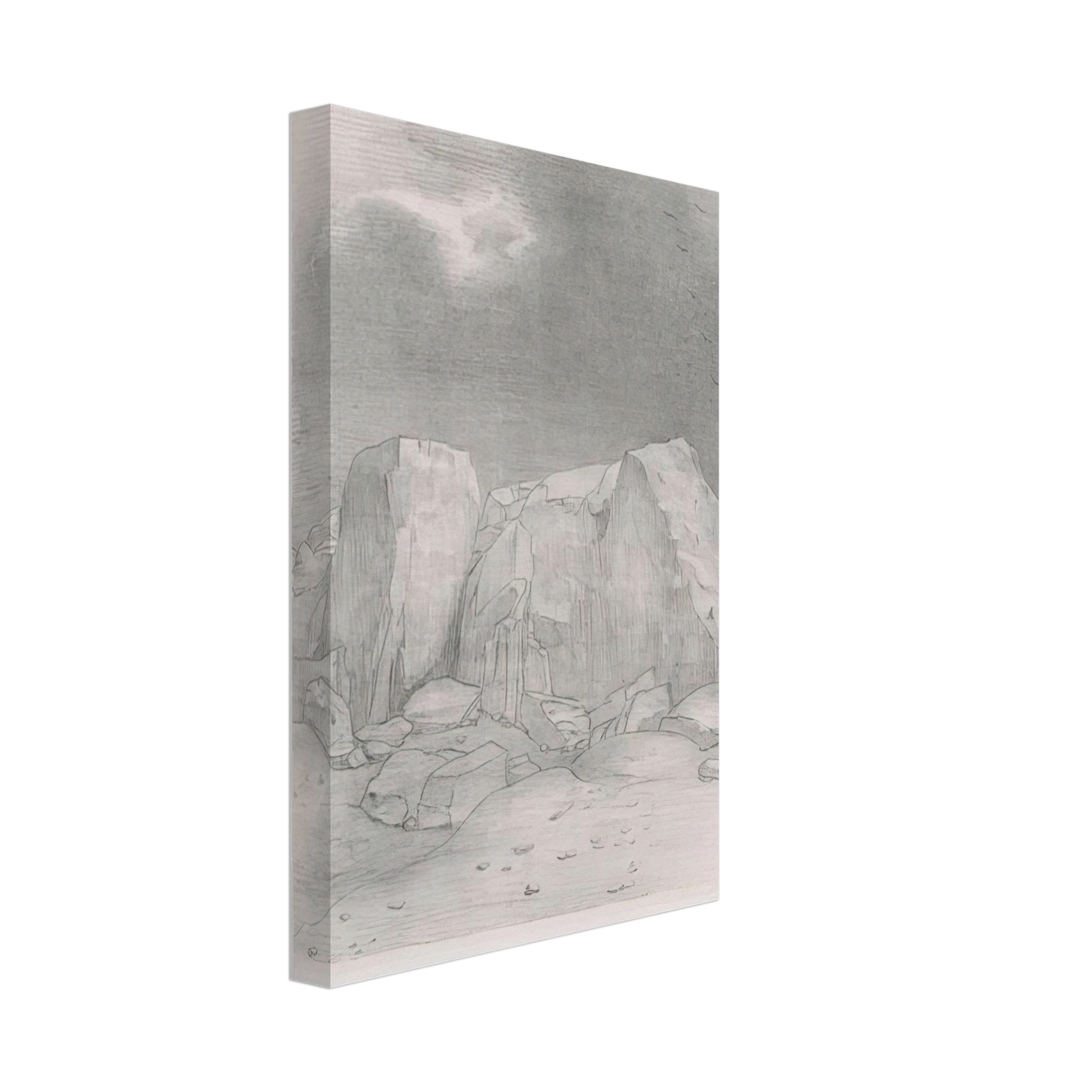 Odilon Redon - AND HE DISCERNS AN ARID KNOLL COVERED PLAIN PLATE 7 1896 Canvas - 40x60 cm / 16x24 inches-canvas